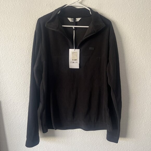 Rains Men's  Addis Fleece Half Zip Pullover. Black Size M  New with Tags - Picture 1 of 6